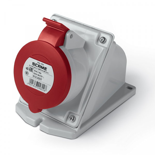 Розетка в настенном исполнении серия Eureka 32A 3P+N+E