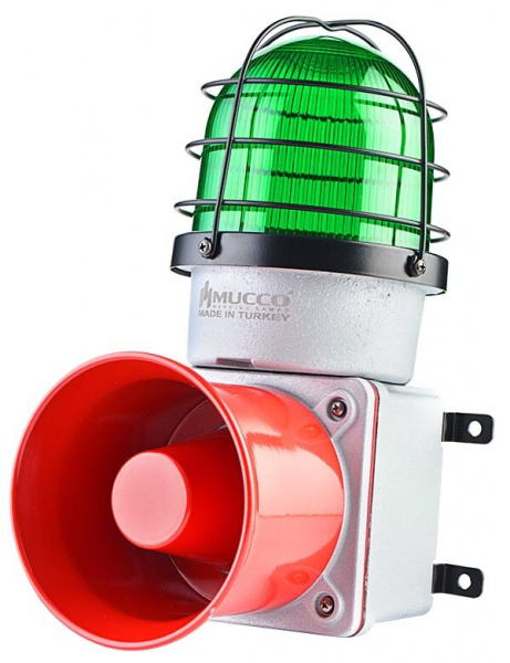 SNT-E12513-D-2 Промышленные Светосигнальные Сирены в литом корпусе (120 дБ, Зелёный, 12-30 VDC)