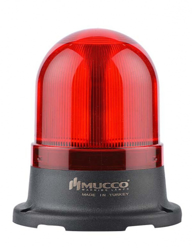 SNT-120-B-1 Проблесковый маяк красный (smd LED+ звук, 88-112дБ, 126мм, 85-260V AC/DC)